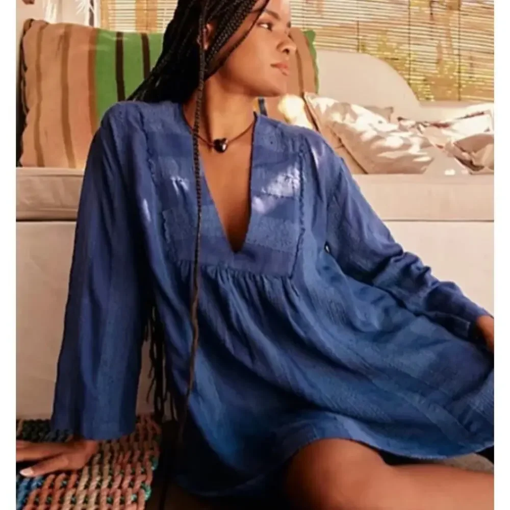 Free People Feels Like Sunshine Tunic Blue Depth. Small